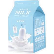 A'Pieu White Milk One Pack bavlněná maska s výtažky mléka a mléčným proteinem 21 g