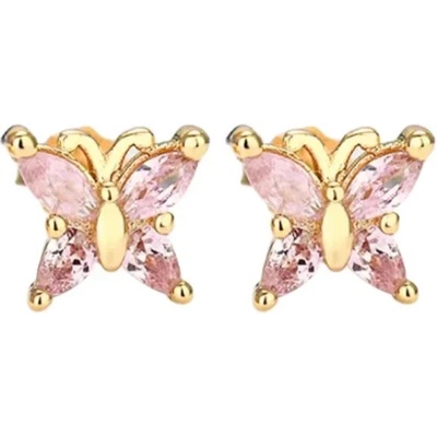 DELIS Сребърни обеци от проба 925, jw918, модел пеперуда, златно покритие (jw918)