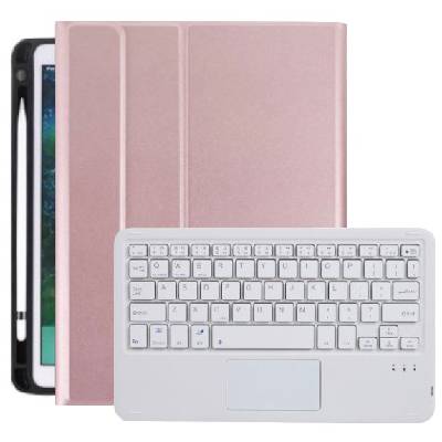 Калъф с клавиатура, тъчпад и място за Apple Pencil за iPad 9, 7" (2017/2018) / Air 1 / 2 / Pro 9, 7" - розово (69710)