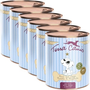 Terra Canis Пиле говеждо с ябълка, моркови и шипка 6 x 800 г