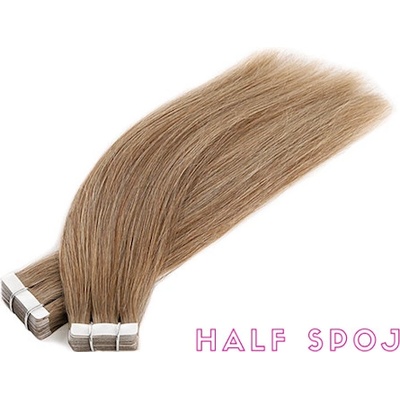 Vlasové PU pásky HALF poloviční tape in na prodlužování vlasů 30cm 10A popelavá blond