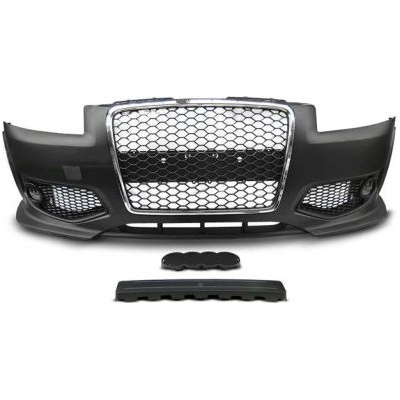 Предна броня за Audi A3 8P (2005-2008) - RS Дизайн с хром решетка