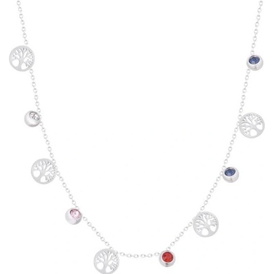 Biju Řetízek z chirurgické oceli, strom života s barevnými zirkony 3001370