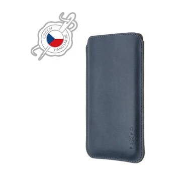 FIXED Slim Tenké pouzdro vyrobené z pravé kůže pro Apple iPhone 12 12 Pro 13 13 Pro modré FIXSLM2-558-BL