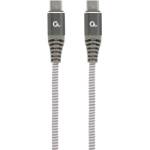 Gembird CC-USB2B-CMCM100-1.5M 100W Type-C Power Delivery (PD) Премиум кабел за зареждане и пренос на данни 1, 5 м сив (CC-USB2B-CMCM100-1.5M)