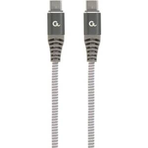 Gembird CC-USB2B-CMCM100-1.5M 100W Type-C Power Delivery (PD) Премиум кабел за зареждане и пренос на данни 1, 5 м сив (CC-USB2B-CMCM100-1.5M)