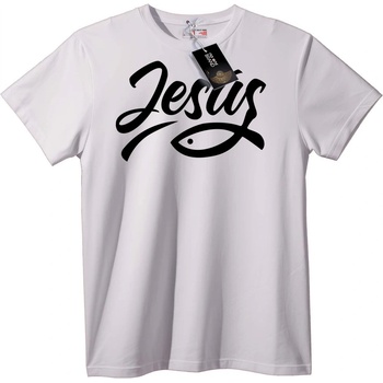 NOONEBRAND Тениска Исусова Риба - 2XL, White