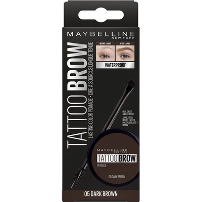 Maybelline Brow Tattoo Lasting Color Pomade gelová pomáda na obočí 05 Dark Brown 4 g