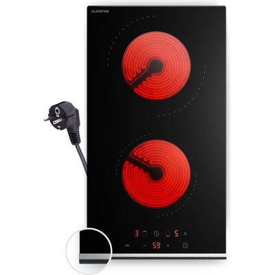 Керамичен плот Verosteel, Минималистичен, мощен, 2 зони за готвене, 3000 W, 30 см (GK-CD303007E-P) (GK-CD303007E-P)