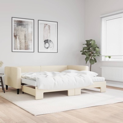 OMAXI Válenda s přistýlkou a matracemi textil krémová 459741