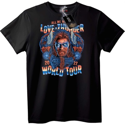 NOONEBRAND Тениска Love & Thunder 2022 световно турне - L, Black
