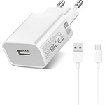Xiaomi MDY-09-EW Променливотоково зарядно устройство с USB гнездо 10W, бързо зарядно устройство + кабел Type-C, БЯЛО MDY-09-EW_TYPE-C (MDY-09-EW_TYPE-C)