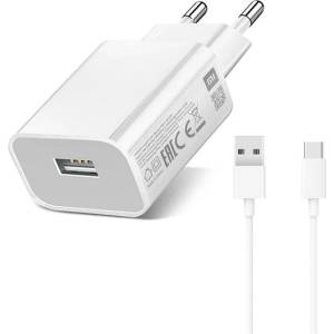 Xiaomi MDY-09-EW Променливотоково зарядно устройство с USB гнездо 10W, бързо зарядно устройство + кабел Type-C, БЯЛО MDY-09-EW_TYPE-C (MDY-09-EW_TYPE-C)