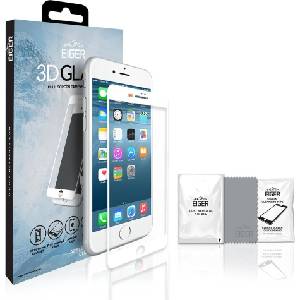 Eiger Удароустойчив Протектор за iPhone 8/7/6 Plus, Eiger 3D Glass, Бял (EGSP00146)