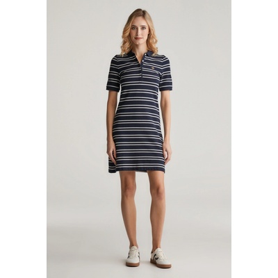 Gant Stripe Shield Ss Pique Polo Dress Evening Blue
