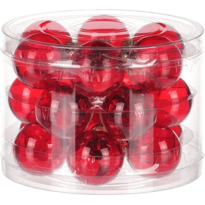 Autronic Ozdoby skleněné barva červená-průhledné pr.4 cm cena za 1 balení 18 ks VAK130-4