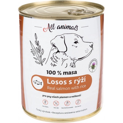 All Animals Adult losos mletý s rýží 800 g