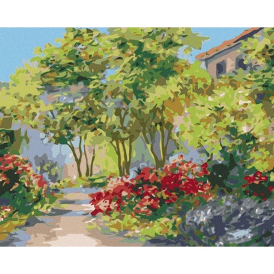 Zuty Malování podle čísel Dům v letním lese 40 x 50 cm vypnuté plátno na rám