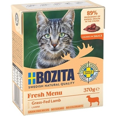 Bozita Cat Fresh Menu kousky v omáčce s jehněčím 370 g