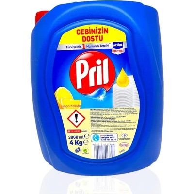 Pril почистващ препарат за съдове, Лимон, 3868мл, 4кг