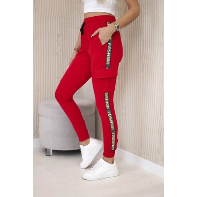 Dámske tepláky Cargo Fashion Červená