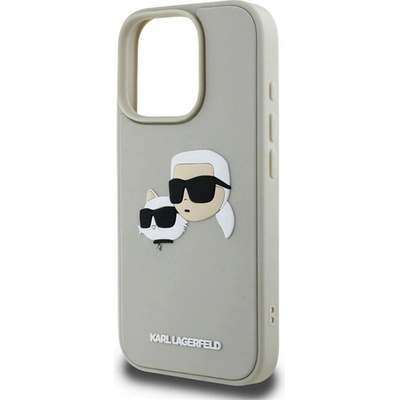 CG Mobile iPhone 16 Pro Max KARL LAGERFELD 3D RUBBER DOUBLE HEADS Силиконов удароустойчив, 3D, BÉZS KLHCP16XRBCKCHLE (KLHCP16XRBCKCHLE)