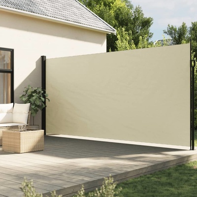 Vidaxl Zatahovací boční markýza 220 x 300 cm krémová