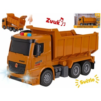 Mikro trading Auto stavební sklápěčka 26 cm na setrvačník se světlem a zvukem