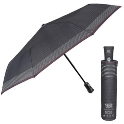 Мъжки автоматичен Open-Close чадър Perletti Technology 21829, Сив