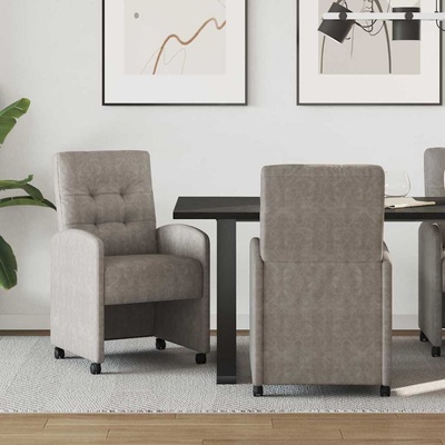 vidaXL Столове с Колела с колела 2 pcs Сив 58 x 67 x 97 см Изкуствена (42017894)