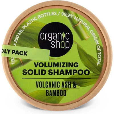 Organic Shop Tuhý šampon Sopečný popel a bambus 60 g