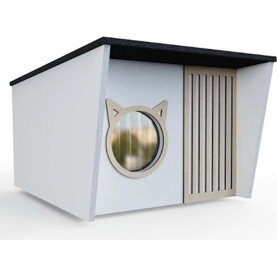 Котешка колиба Vivi L (kol. 1 white/wood)