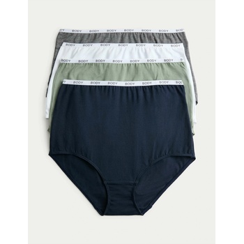 Marks & Spencer Бикини с висока талия с висок дял памук, 4 бр. Marks & Spencer сив Marks & Spencer | Siv | ЖЕНИ | 8