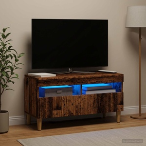 vidaXL LED телевизионен кабинет ARNHEM 81 x 35 x 43 см Старо дърво (896783)