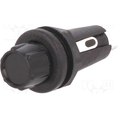 BULGIN FX0296/1 Zásuvka; 5x20mm; 250V; na panel; černá; UL94V-0; polyamid; -20÷85°C