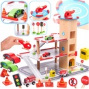 KIK dřevěná 4 patrová garáž s heliportem