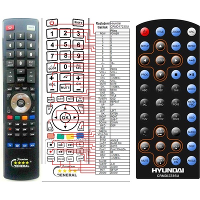 GENERAL HYUNDAI CRMD1723SU - съвместимо дистанционно управление на марката General (CRMD1723SU)