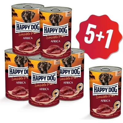 Happy Dog Strauß Pur Africa pštrosí 6 x 400 g