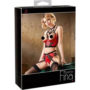 Abierta Fina - комплект пръстен за повдигане на бюста (червен) - 85B/L
