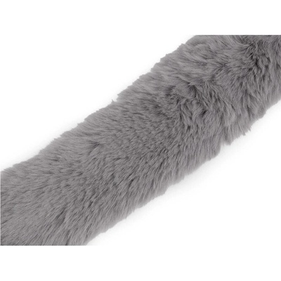 Dekorační kožešina šíře 5 cm, délka 100 cm - šedá