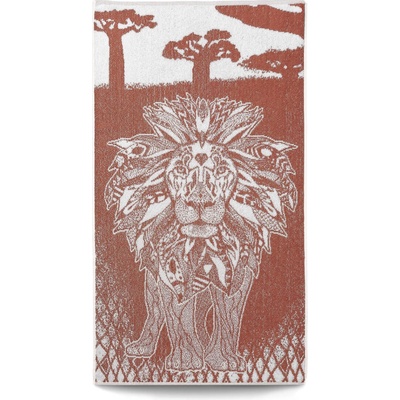 Veba ručník ZARA Africké léto lev hnědobílá 55 x 100 cm