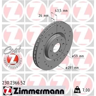 Brzdový kotouč ZIMMERMANN 230.2366.52