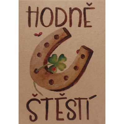 Přáníčko BeBechy – recyklovaný papír - Podkova