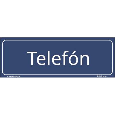 DUKO TELEFÓN (SK) tabulka modrá Formát: 300 x 105 mm, Materiál: plast 1 mm, samolepící vinylová fólie