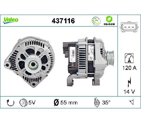 Alternátor VALEO 437116