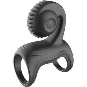 SuperLove Snail Vibrating Double Ring Black
