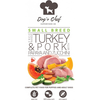 Dog's Chef Free Range Turkey & Pork with Papaya and Zucchini Active Small Dogs 0,5 kg