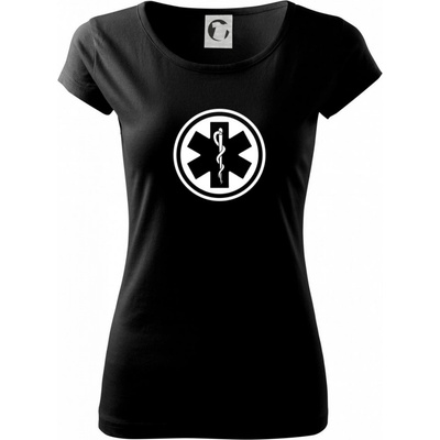 Rescue logo samostatné guľaté Pure dámske tričko Čierna