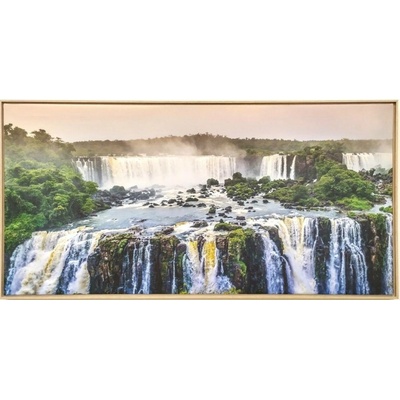 Bondecor Obraz na plátně v rámu "Vodopád" 102x51cm Barva: Přírodní rám
