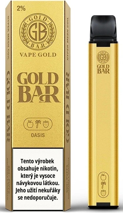 gold bar oasis disposable vape Gold Bar Oasis 20 mg 600 potáhnutí